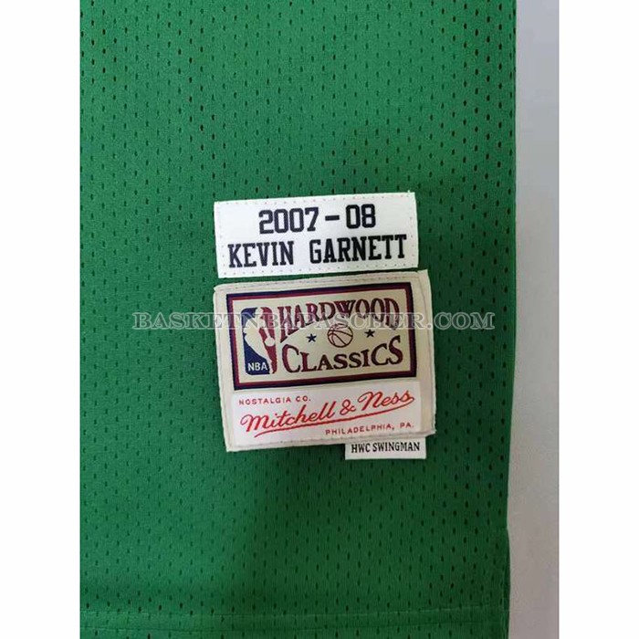 Maillot Boston Celtics Kevin Garnett NO 5 Mitchell & Ness 2007-08 Vert
